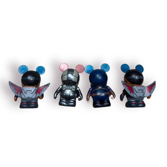 Disney Vinylmation Marvel 3” Figures Two Falcons War Machine Captain America - Picture 2 of 3